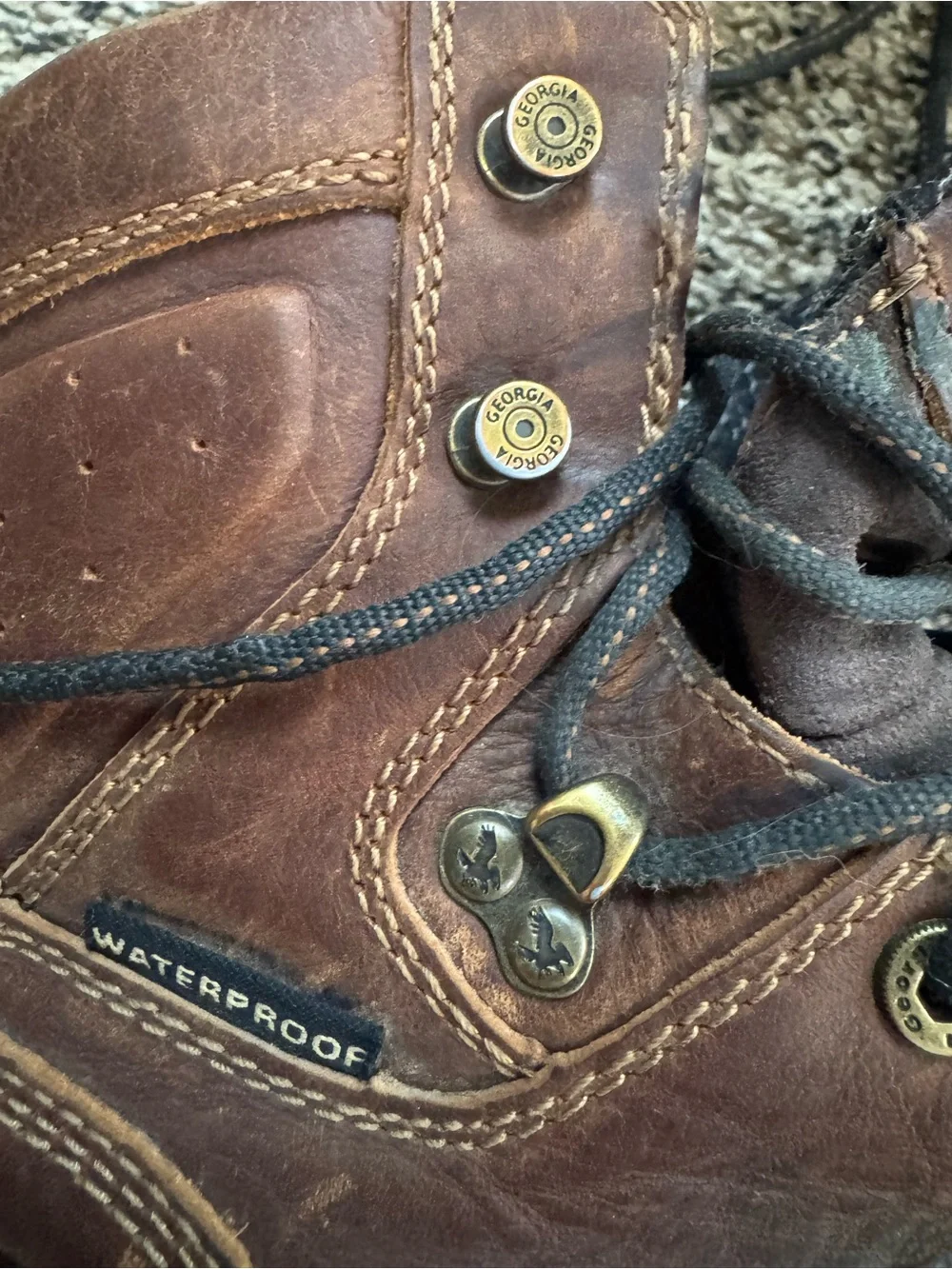 Georgia Boot Men’s 8.5 Waterproof Leather Logger Boots Vibram
